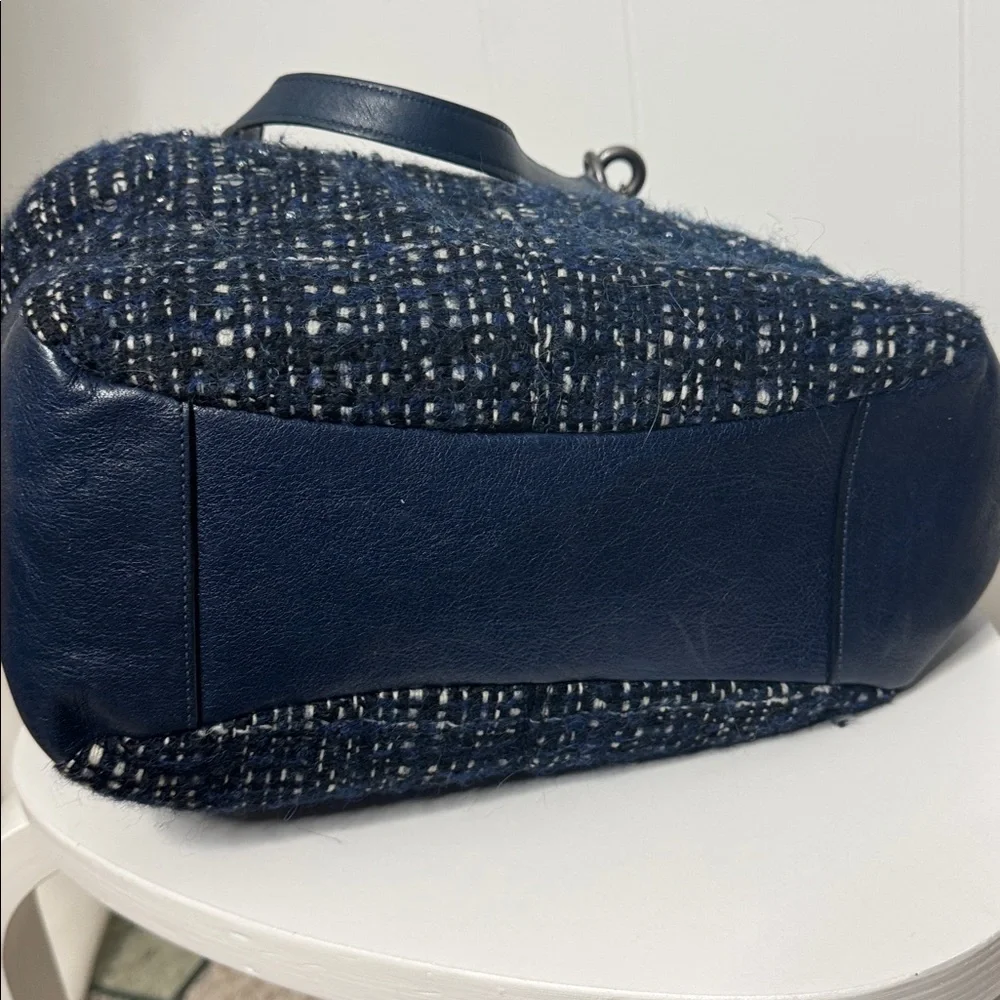 Coach Chelsea Boucle Mersin tweed shoulder tote blue tones large purse